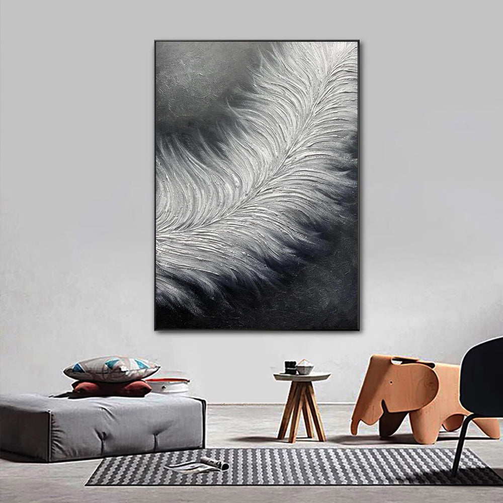 Abstract Canvas Art Hand Painted in Black and White