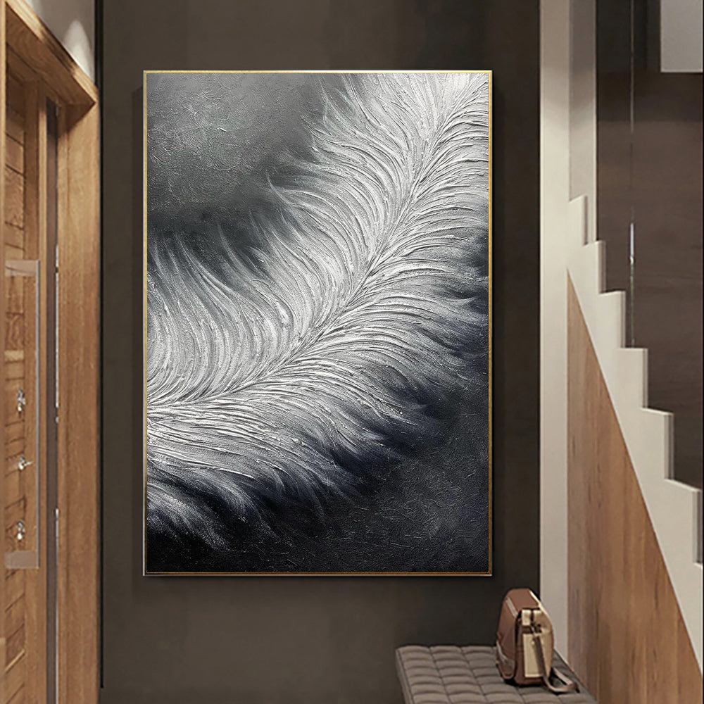 Abstract Canvas Art Hand Painted in Black and White