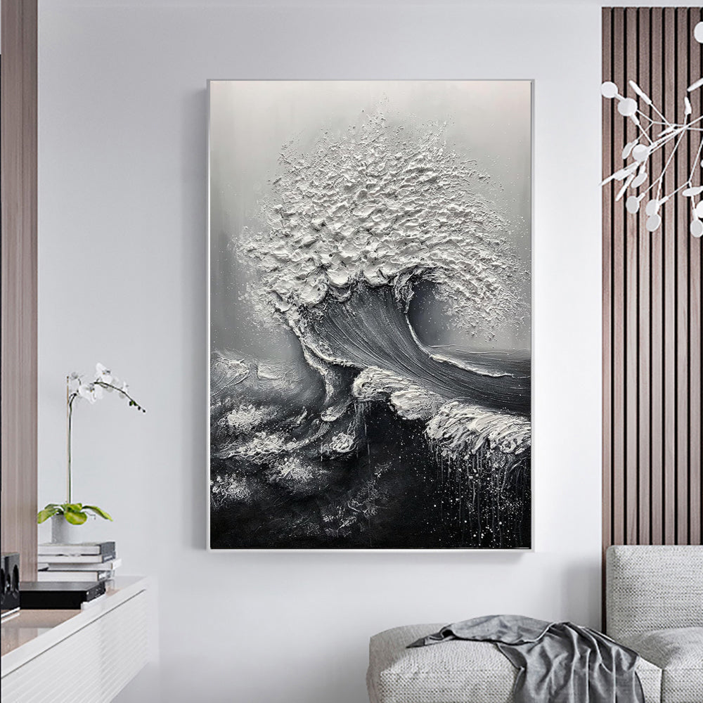 Abstract Ocean Wave Hand-Painted Oil Canvas Art