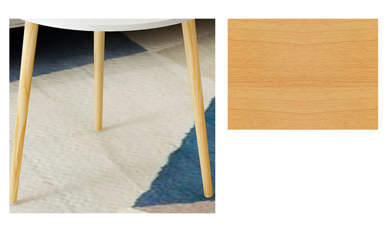 Solid Wood Round Coffee Table for Living Room