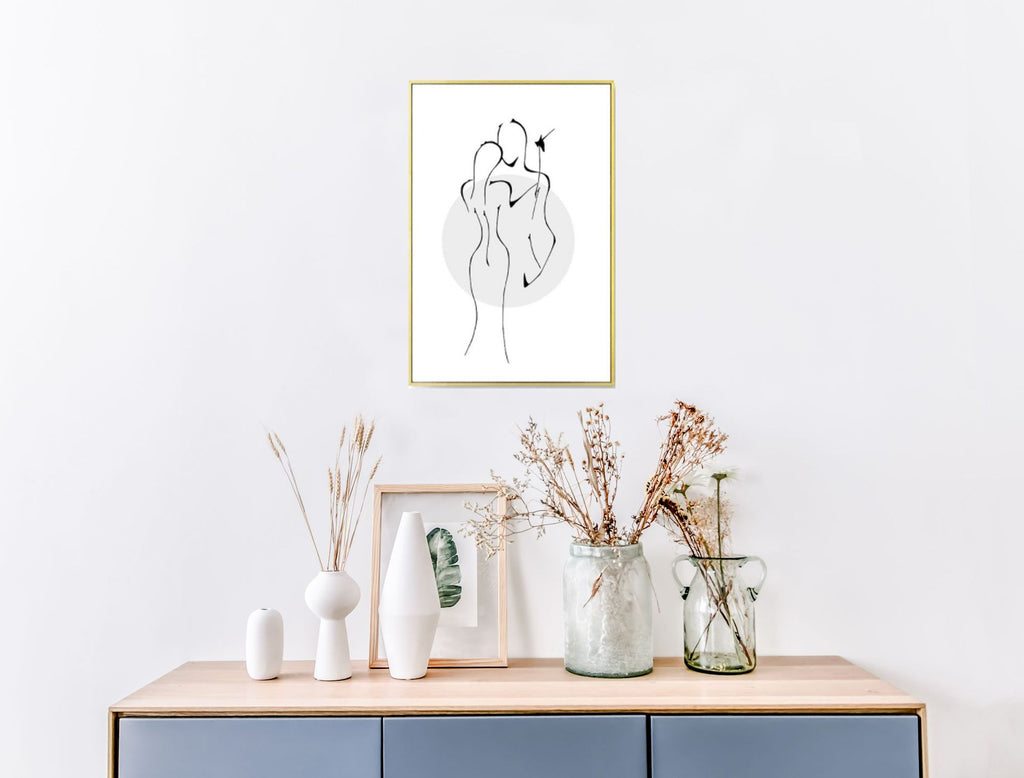 Abstract Line Character Bedside Wall Art in Solid Wood