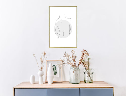 Abstract Line Character Bedside Wall Art in Solid Wood