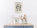 Abstract Line Character Bedside Wall Art in Solid Wood