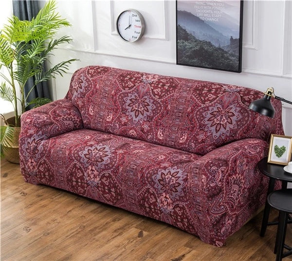 Blue Elastic Sofa Cover for Living Room Protection