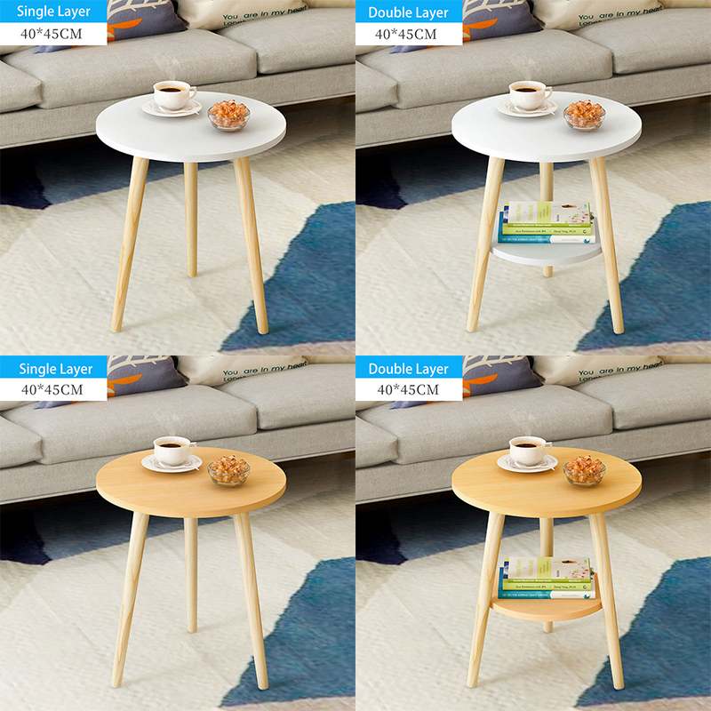Solid Wood Round Coffee Table for Living Room