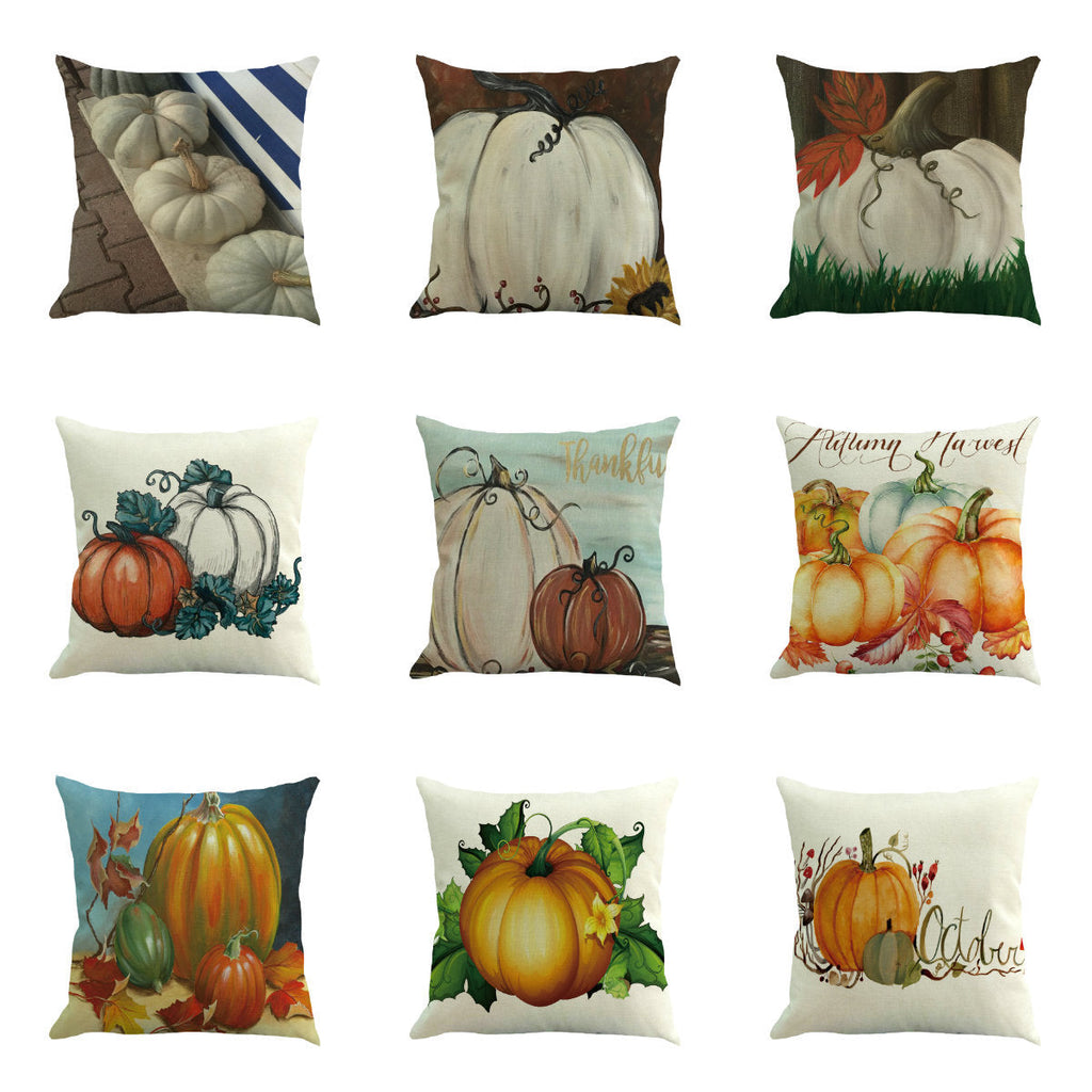 Linen Thanksgiving Cushion Pillow Case 45x45cm