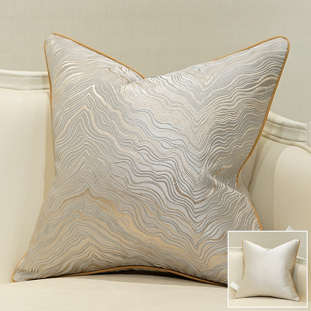 Light Luxury Cushion Pillow in Stripe Pattern