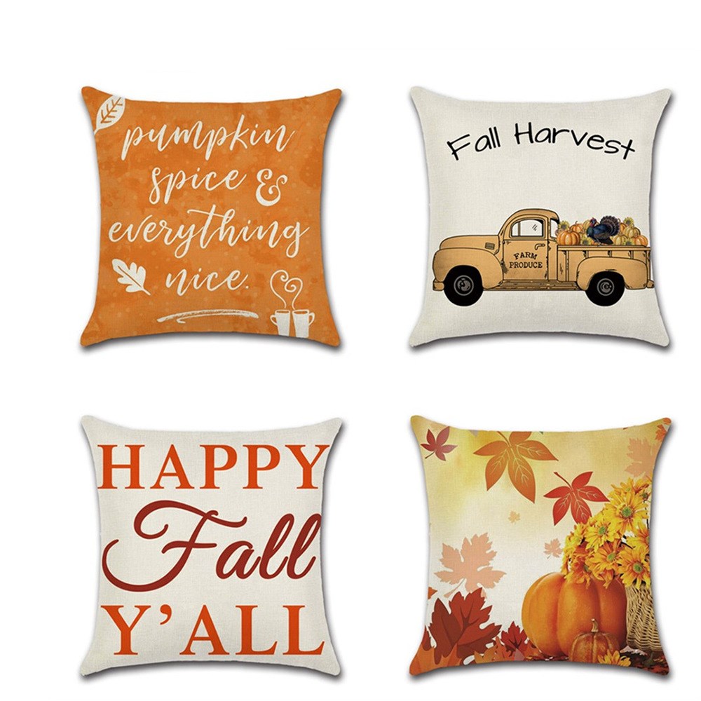 Thanksgiving Spandex Cushion Cover 45x45cm Pastoral Style