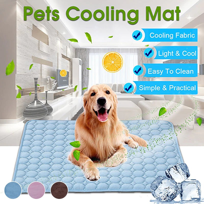 Ice Silk Dog Cooling Mat for Indoor and Outdoor Use