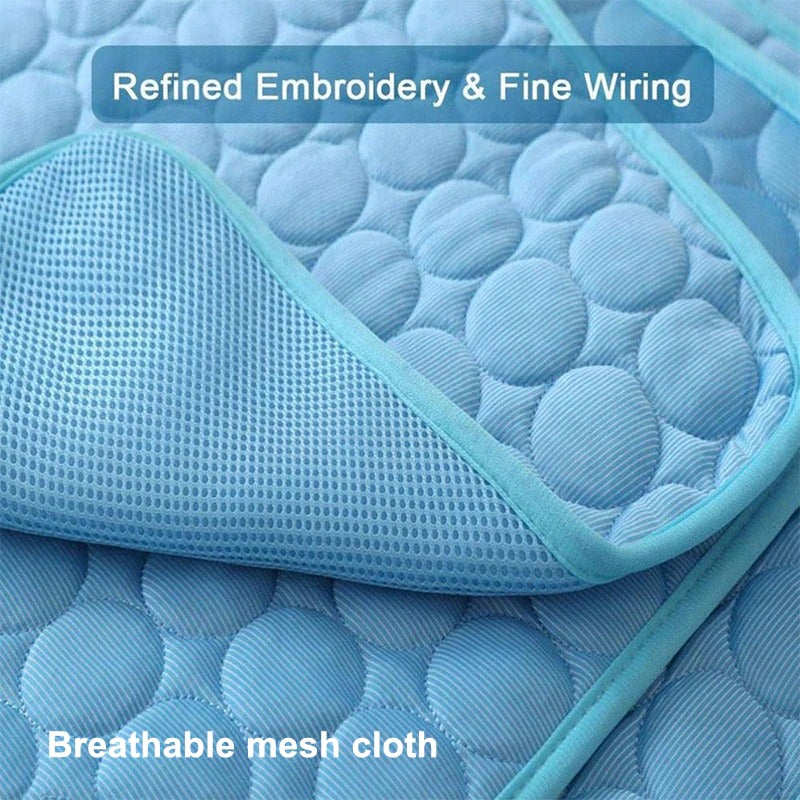 Ice Silk Dog Cooling Mat for Indoor and Outdoor Use