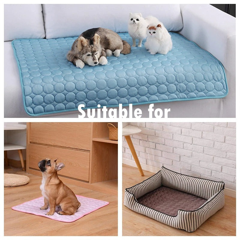 Ice Silk Dog Cooling Mat for Indoor and Outdoor Use