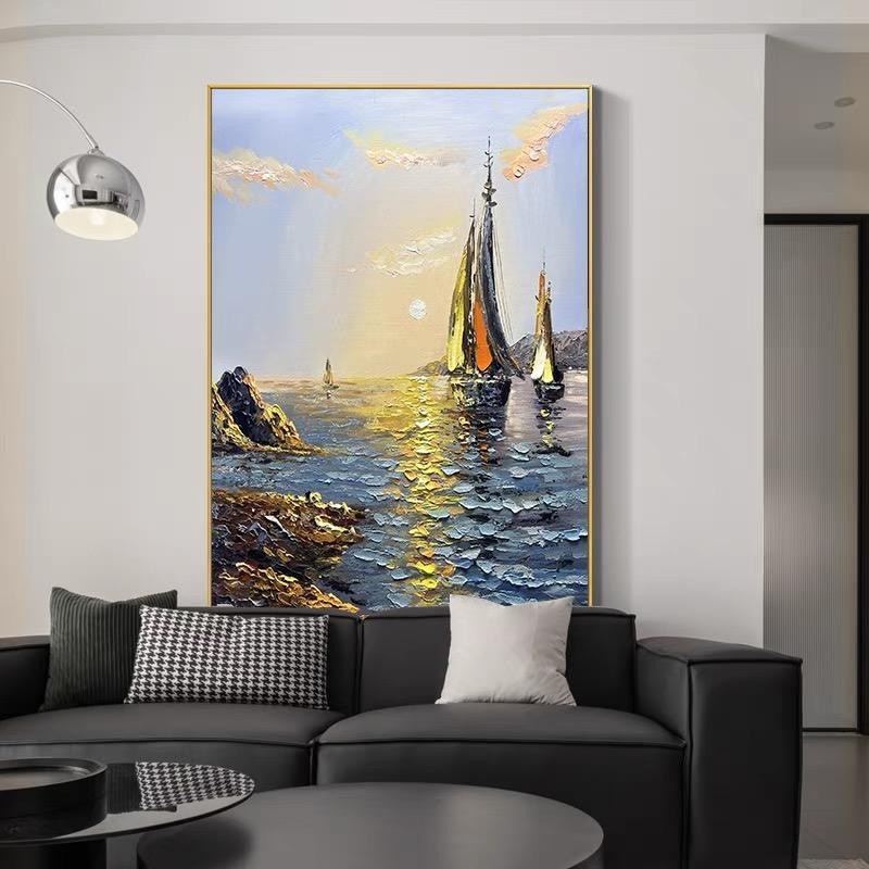 Handmade Oil Painting Landscape Canvas Art for Home Decor