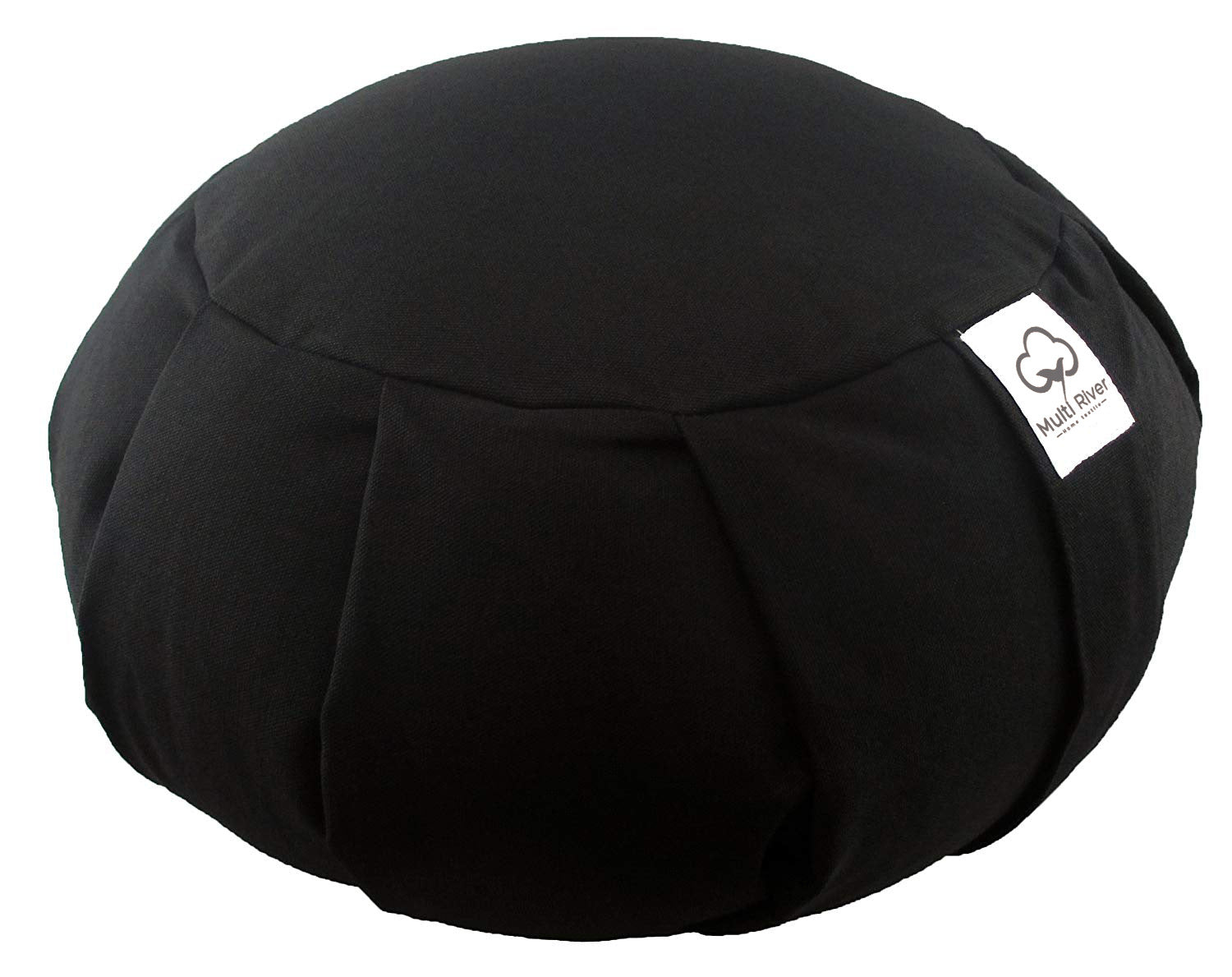 Cotton Meditation Cushion 36cm Black Breathable Yoga