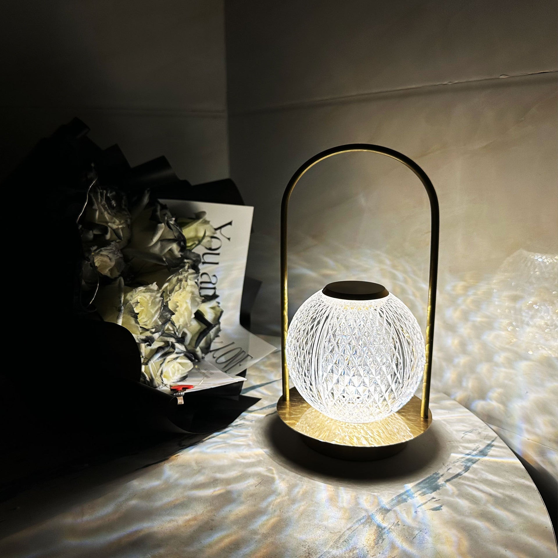 Metal Table Lamp with RGB Colors for Bedside Use