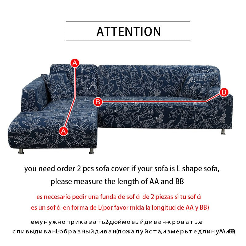 Blue Elastic Sofa Cover for Living Room Protection