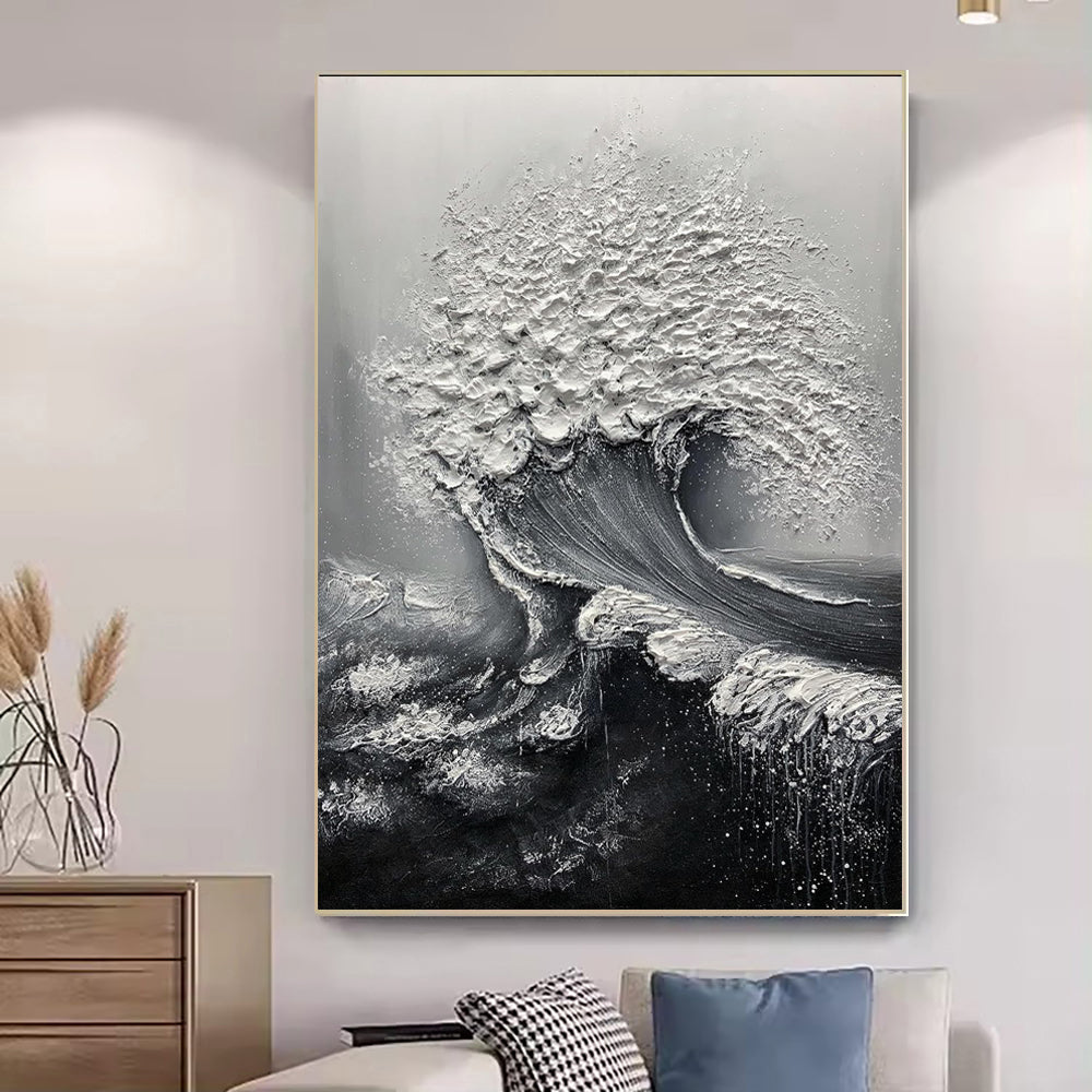 Abstract Ocean Wave Hand-Painted Oil Canvas Art