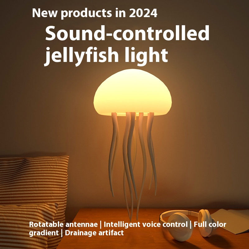 LED Jellyfish Mood Lamp Portable Night Light for Desk