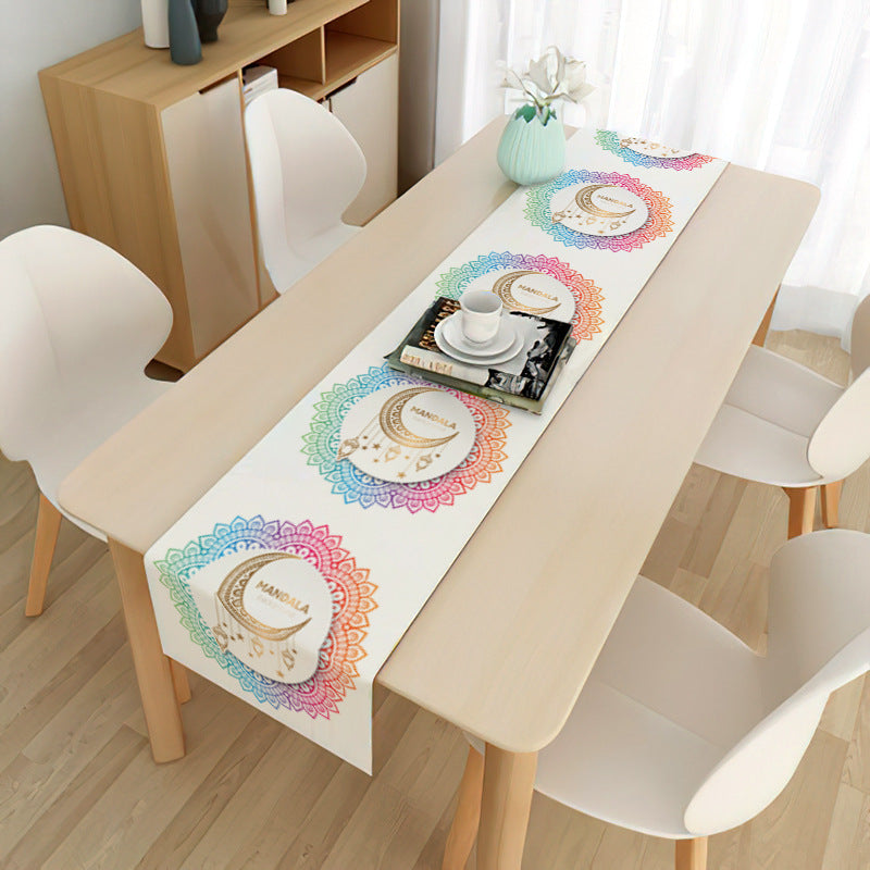 Linen Tablecloth 33x180cm with Stylish Print Design