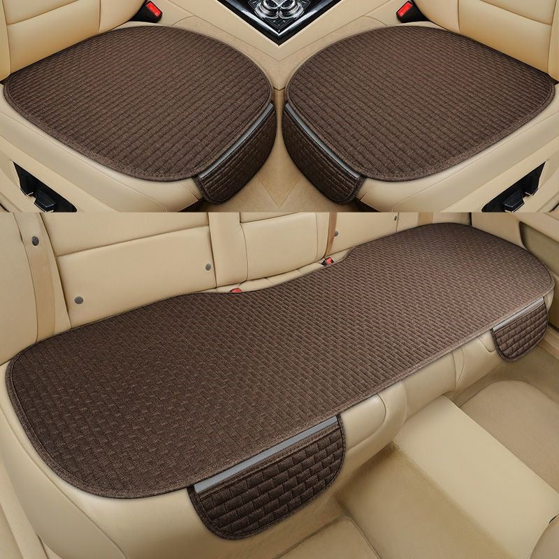 Universal Linen Car Cushion Set in Black Red Coffee Cream