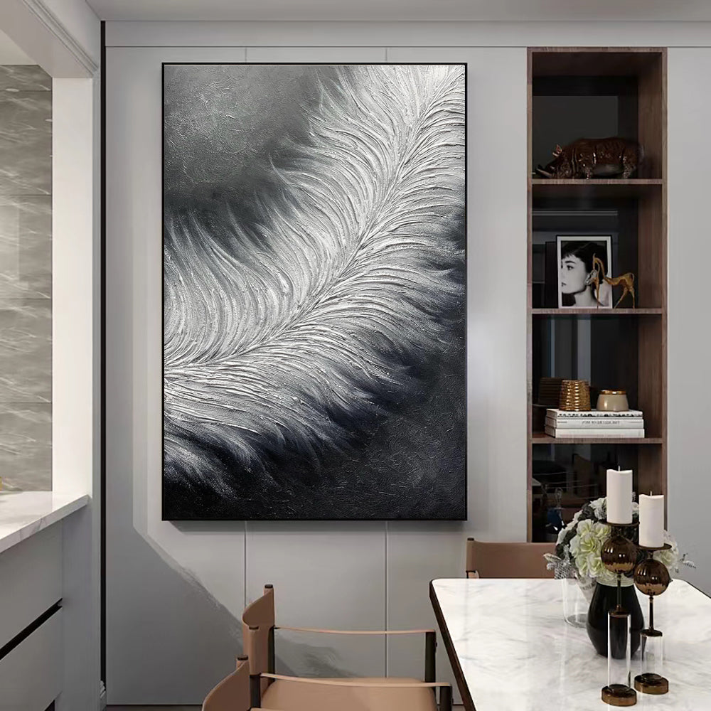 Abstract Canvas Art Hand Painted in Black and White