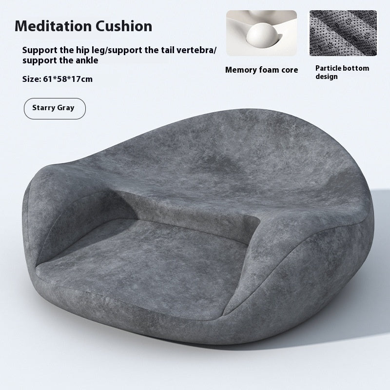 Faux Leather Ergonomic Meditation Cushion with Memory Foam