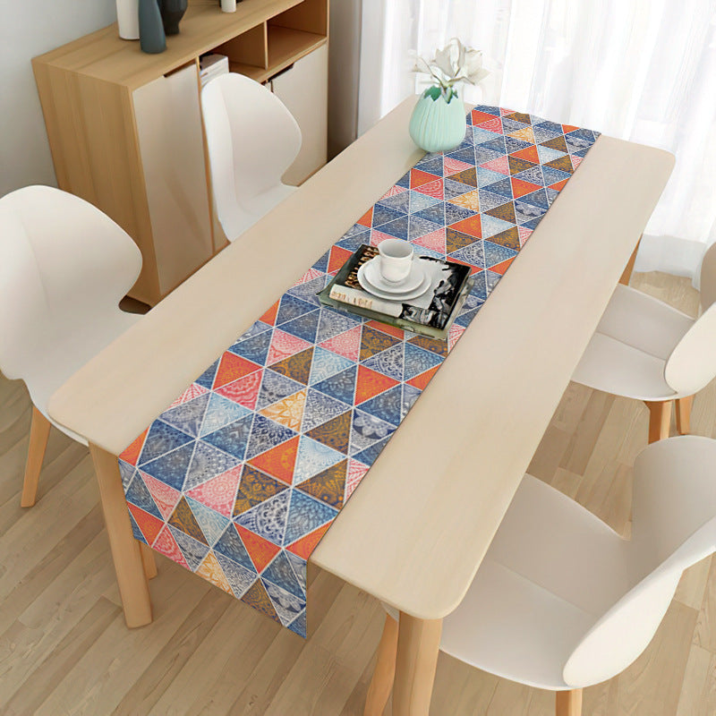 Linen Tablecloth 33x180cm with Stylish Print Design