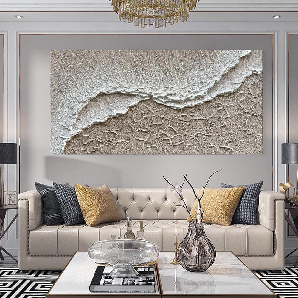 Ocean Waves Hand Painted Canvas Art for Living Room