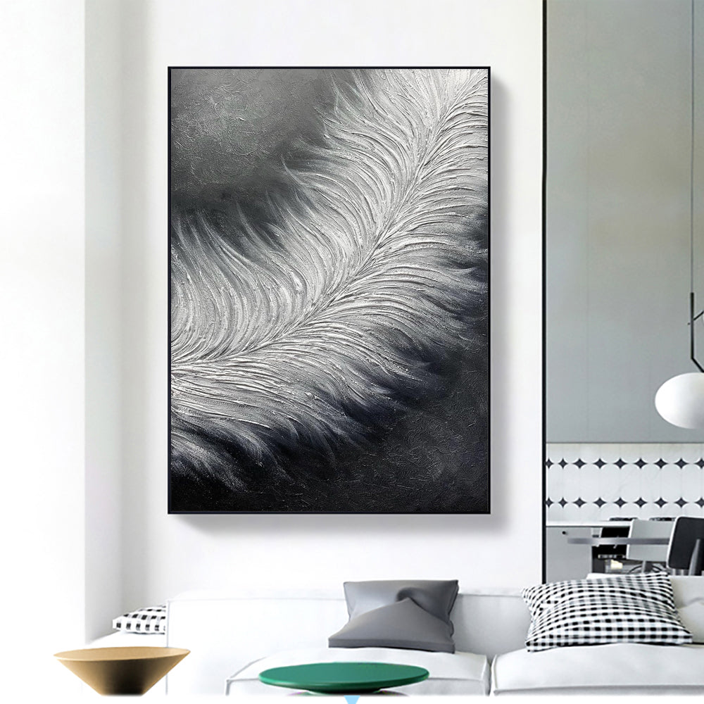 Abstract Canvas Art Hand Painted in Black and White