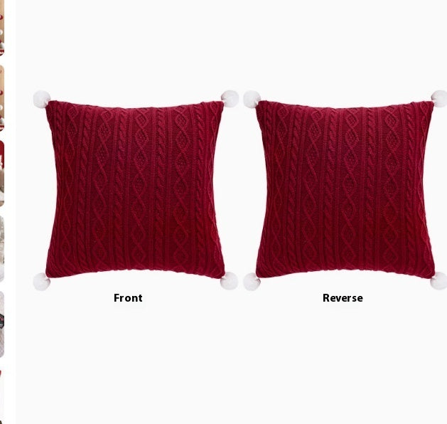 Red Plush Living Room Sofa Cushion for New Year