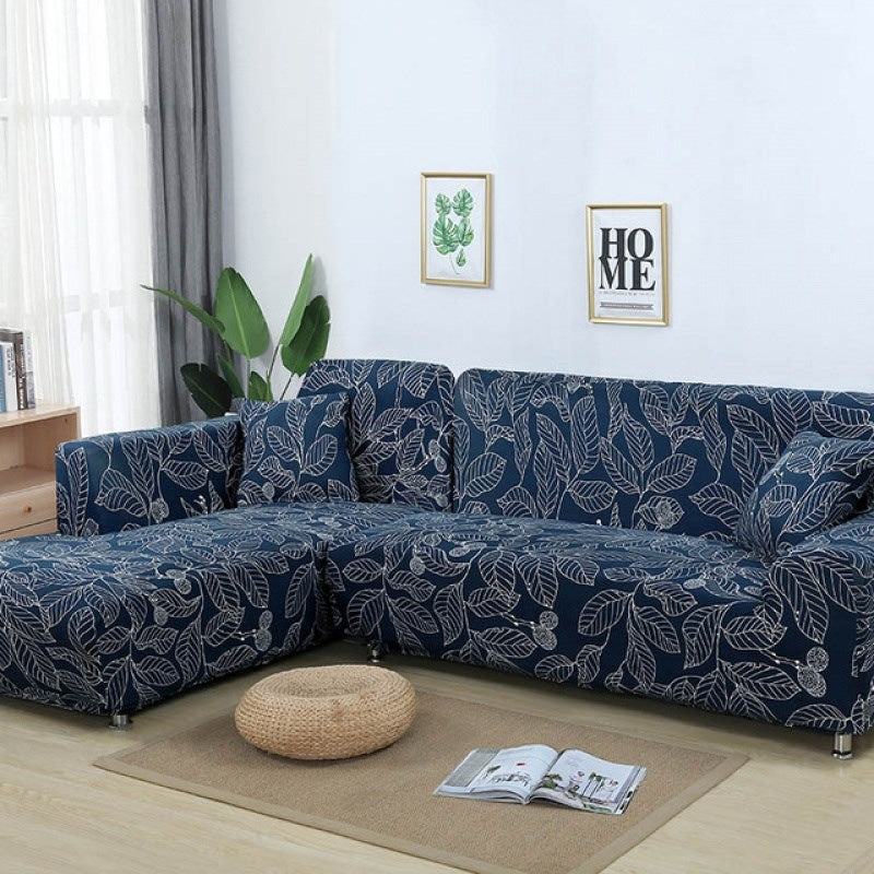 Blue Elastic Sofa Cover for Living Room Protection