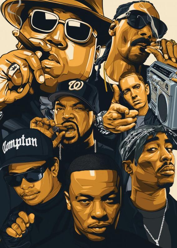 Abstract Rapper Wall Art Poster Canvas Decoration