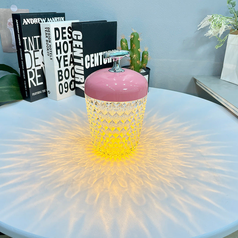 Pine Cone Crystal Macaron Night Light Table Lamp