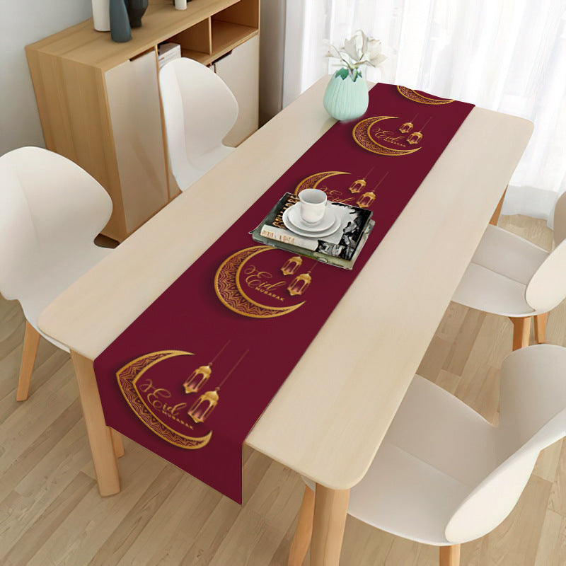 Linen Tablecloth 33x180cm with Stylish Print Design