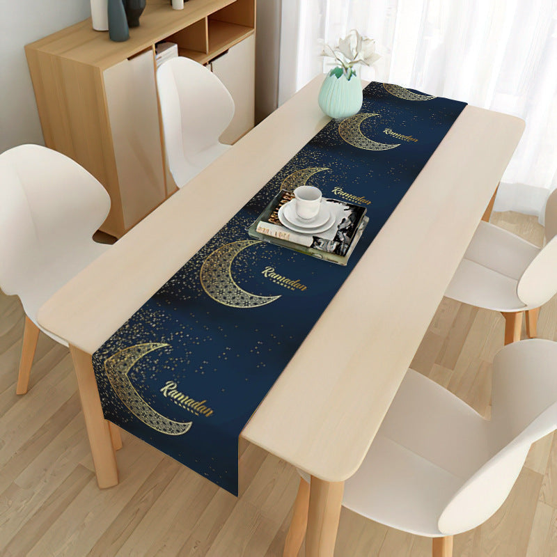 Linen Tablecloth 33x180cm with Stylish Print Design