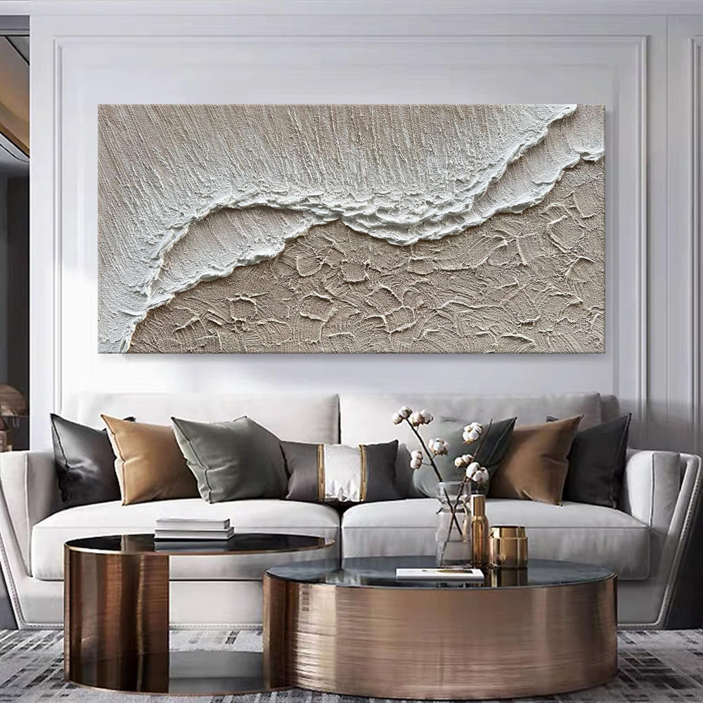 Ocean Waves Hand Painted Canvas Art for Living Room