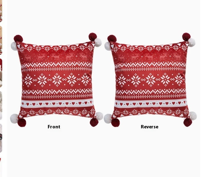 Red Plush Living Room Sofa Cushion for New Year