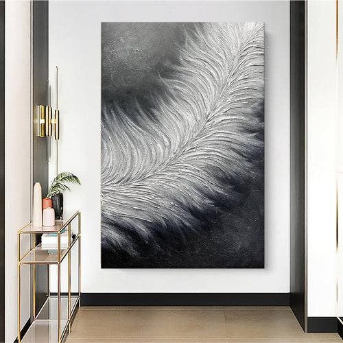 Abstract Canvas Art Hand Painted in Black and White