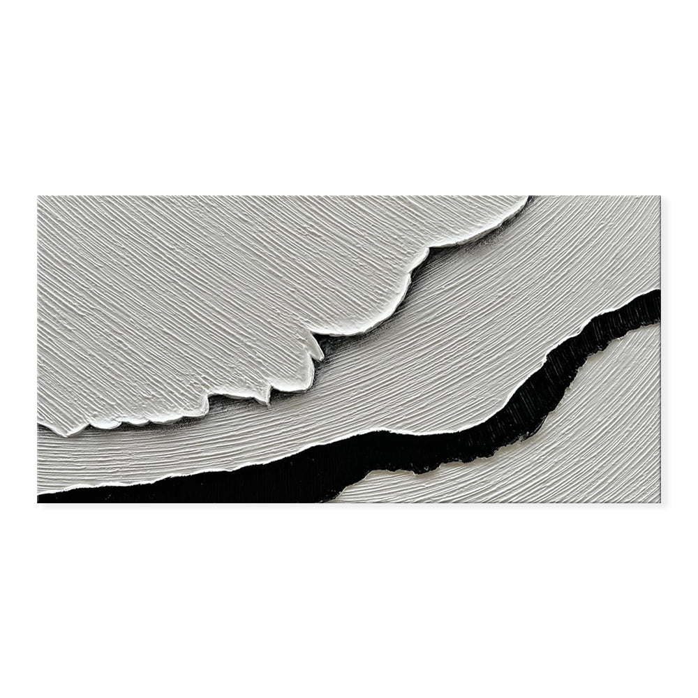 Black White Sea Waves Oil Painting Canvas Art