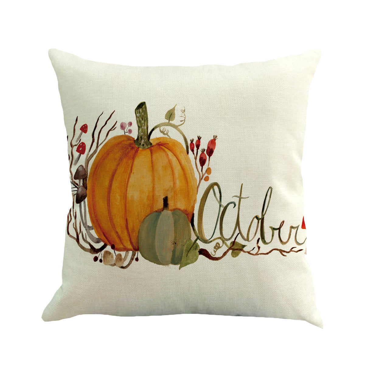 Linen Thanksgiving Cushion Pillow Case 45x45cm