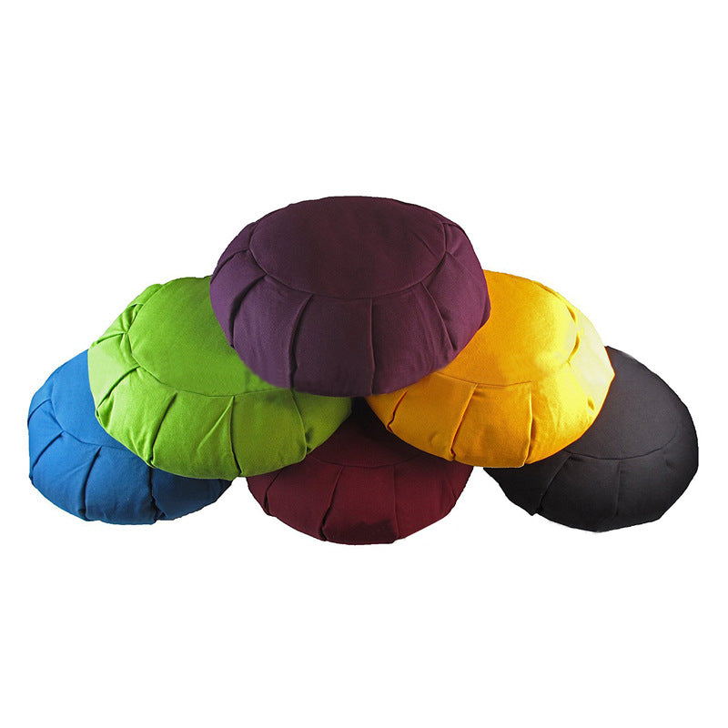 Cotton Meditation Cushion 36cm Black Breathable Yoga