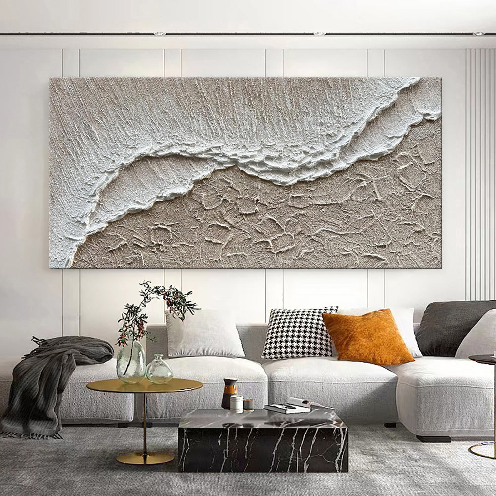 Ocean Waves Hand Painted Canvas Art for Living Room