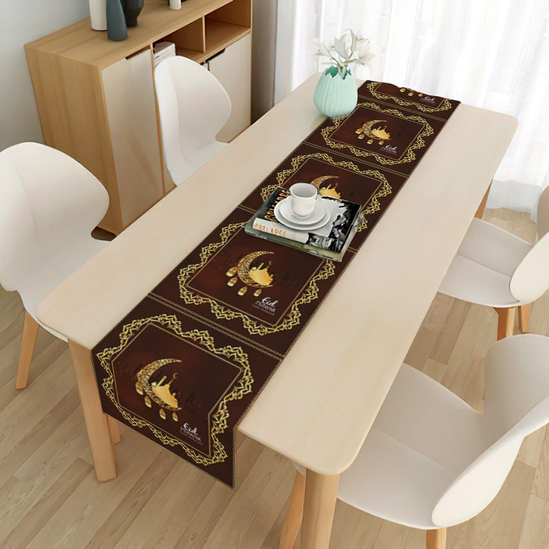 Linen Tablecloth 33x180cm with Stylish Print Design