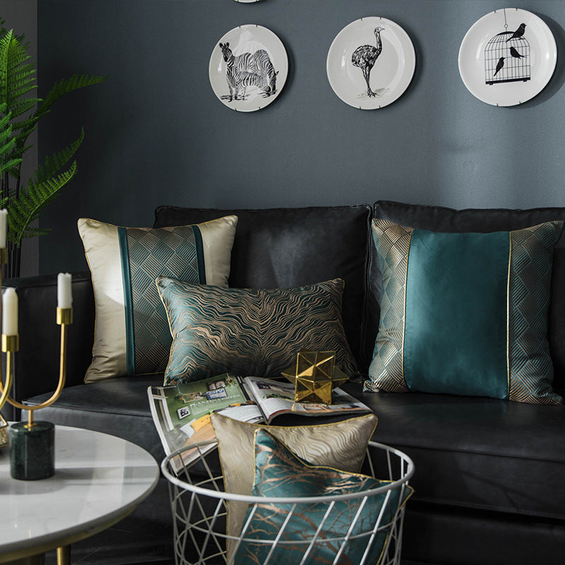 Light Luxury Cushion Pillow in Stripe Pattern