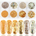 Iridescent Hexagon Glitter Nail Art Powder Set 8 Boxes