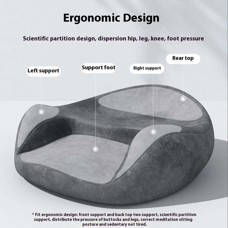 Faux Leather Ergonomic Meditation Cushion with Memory Foam