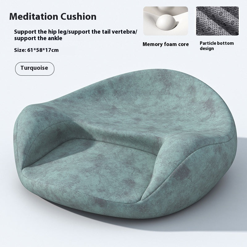 Faux Leather Ergonomic Meditation Cushion with Memory Foam