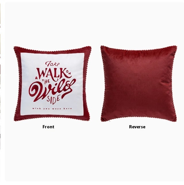 Red Plush Living Room Sofa Cushion for New Year