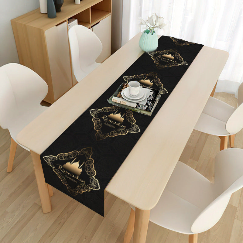 Linen Tablecloth 33x180cm with Stylish Print Design