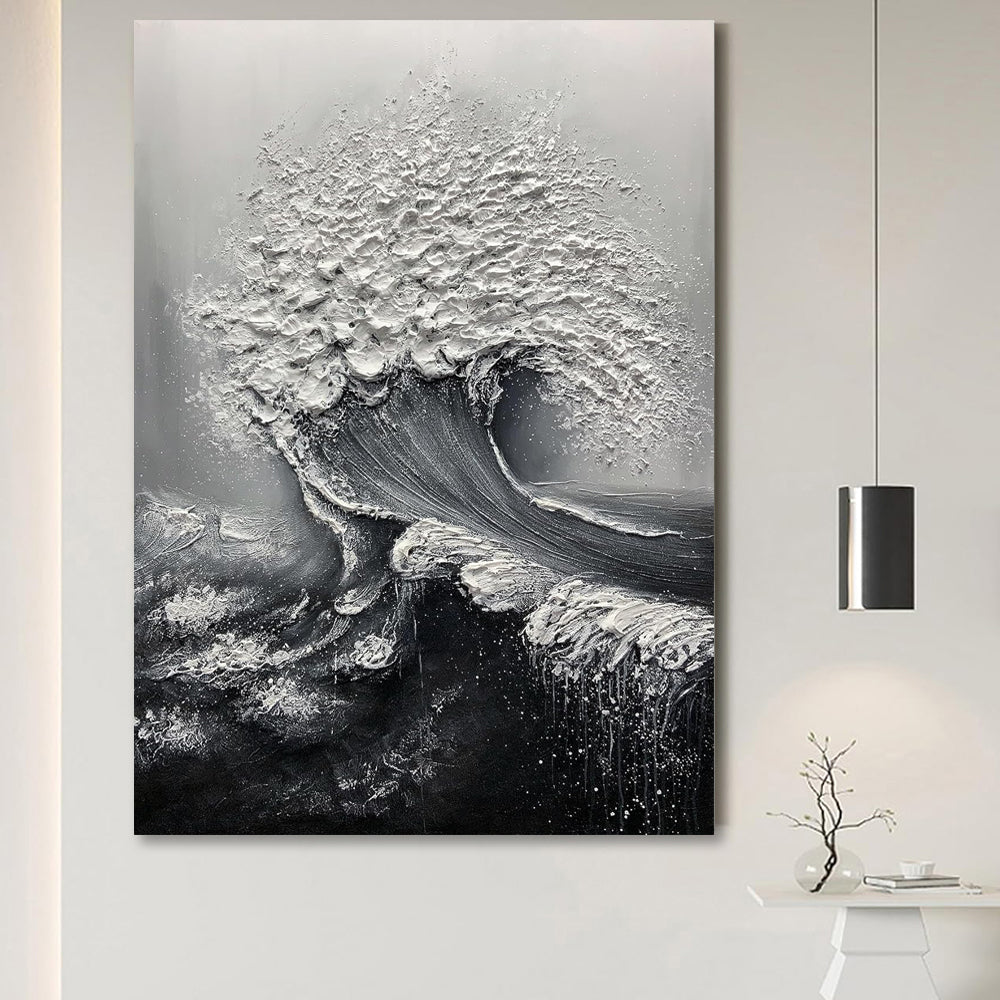 Abstract Ocean Wave Hand-Painted Oil Canvas Art