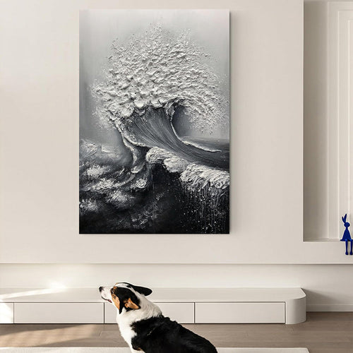Abstract Ocean Wave Hand-Painted Oil Canvas Art